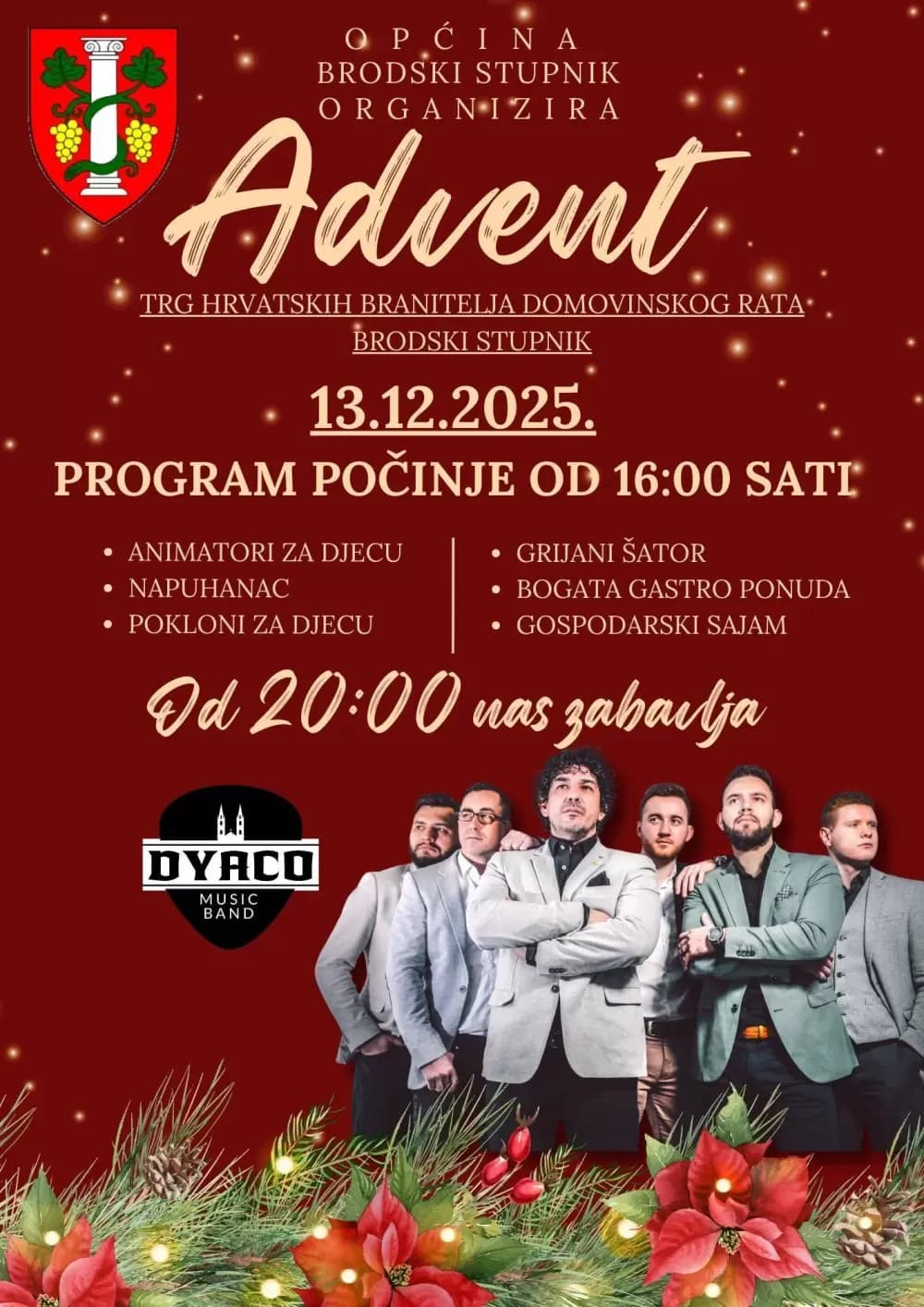 Adventsko veselje u Brodskom Stupniku: Vikend ispunjen glazbom, druženjem i blagdanskim ugođajem
