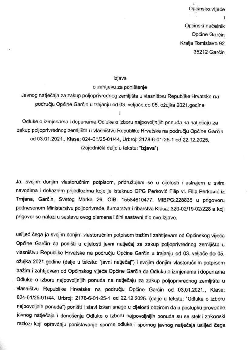 Nezadovoljstvo eskalira u Garčinu: Ministarstvo srušilo odluku, pritisci na načelnika Vidakovića i općinske vijećnike sve jači