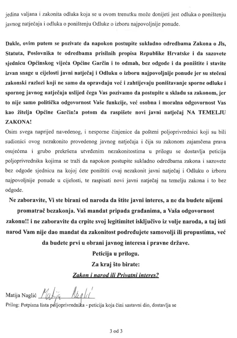 Nezadovoljstvo eskalira u Garčinu: Ministarstvo srušilo odluku, pritisci na načelnika Vidakovića i općinske vijećnike sve jači