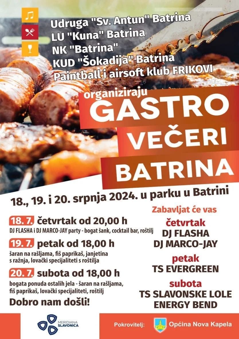 HRANA I ZABAVA: Gastro večeri su od četvrtka do nedjelje u Batrini