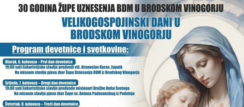 VELIKA PROSLAVA: 30 godina Župe Uznesenja Blažene Djevice Marije u Vinogorju