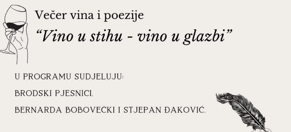 Večer vina i poezije „Vino u stihu - vino u glazbi“ u Gradskoj knjižnici Slavonski Brod