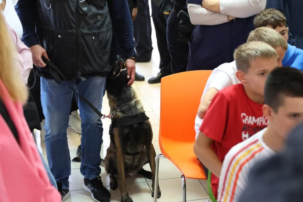 (FOTO-VIDEO) Mališani s oduševljenjem pratili pokaznu vježbu specijalne policije te razgledali opremu i naoružanje