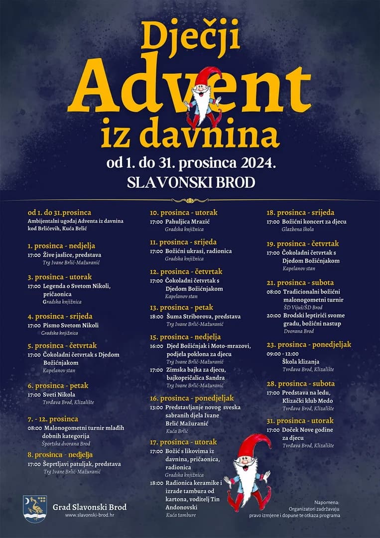 POSLAN POZIV: Mališani i roditelji, pridružite se Dječjem adventu iz davnina!