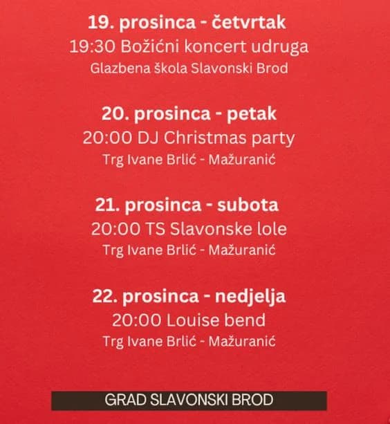 Nastavlja s Advent u Sl. Brodu: Evo što nas očekuje ovog vikenda