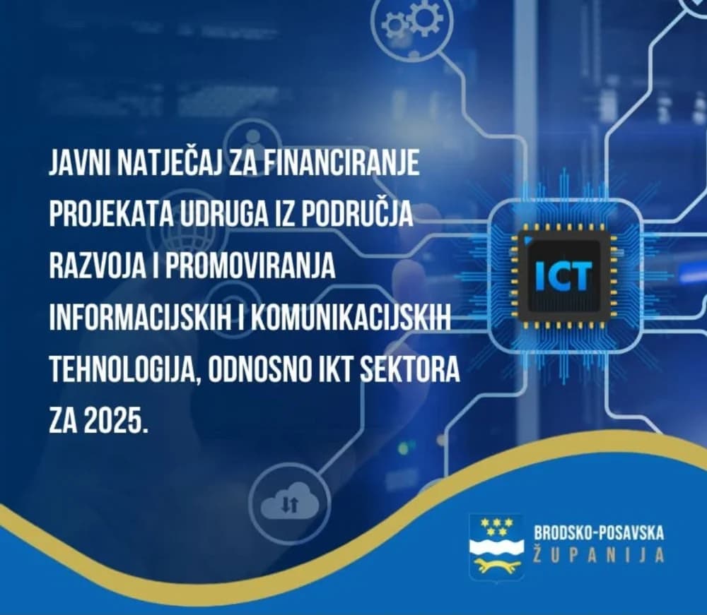 Brodsko-posavska županija bjavila Javni natječaj za financiranje projekata udruga iz područja razvoja i promoviranja informacijskih i komunikacijskih tehnologija