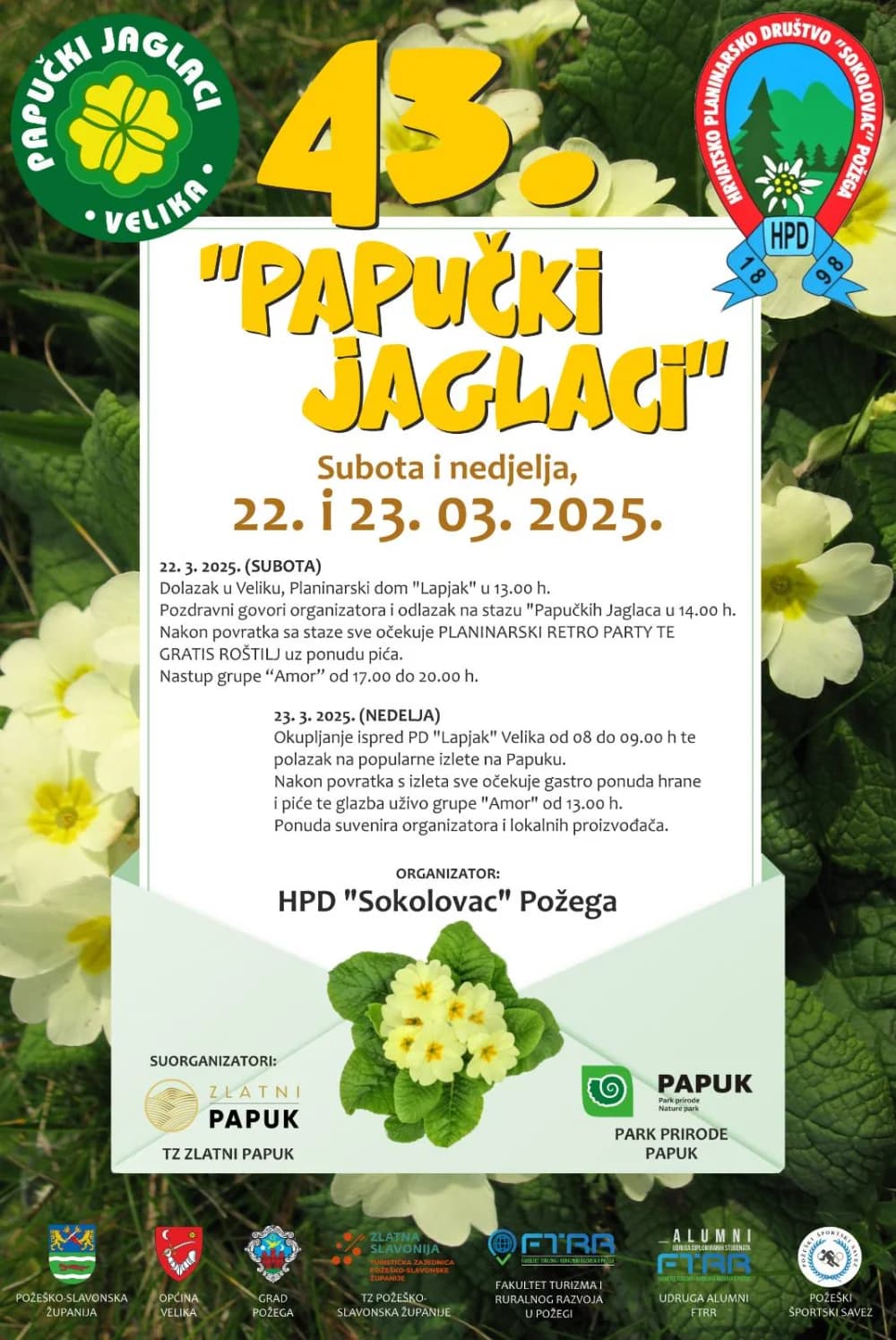 [NAJAVA] 43. PAPUČKI JAGLACI:  Bogat dvodnevni program za tisuće planinara i ljubitelja prirode