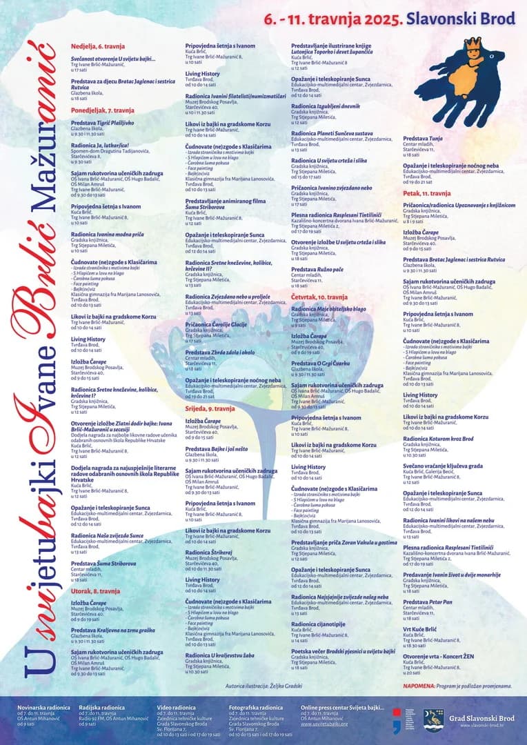 I ove godine uživajte uz manifestaciju ʼU svijetu bajki Ivane Brlić-Mažuranićʼ