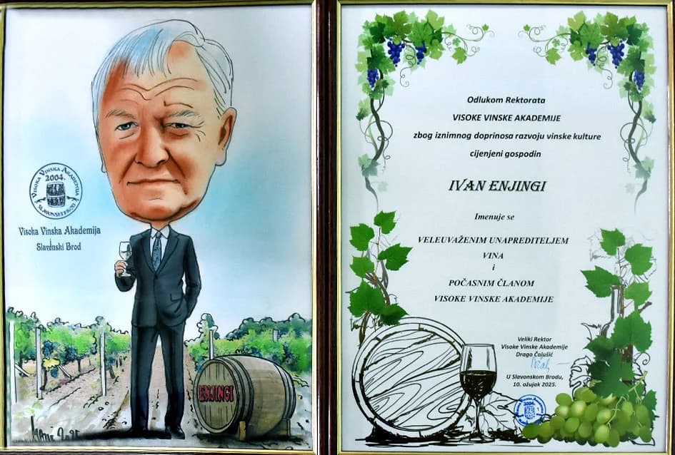 Enjingiju priznanje Visoke vinske akademije iz Slavonskog Broda
