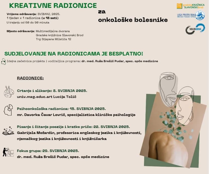 Besplatne kreativne radionice za onkološke bolesnike u Gradskoj knjižnici