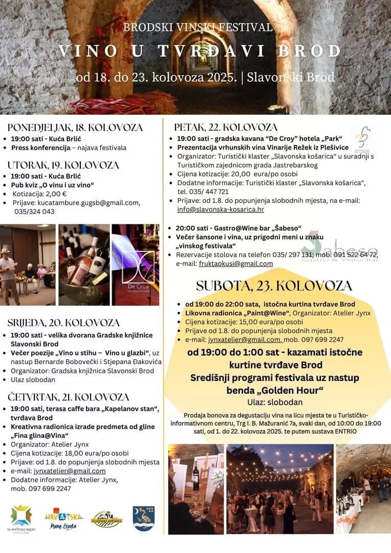 Šest dana vina, umjetnosti i sjajne energije u srcu Slavonskog Broda