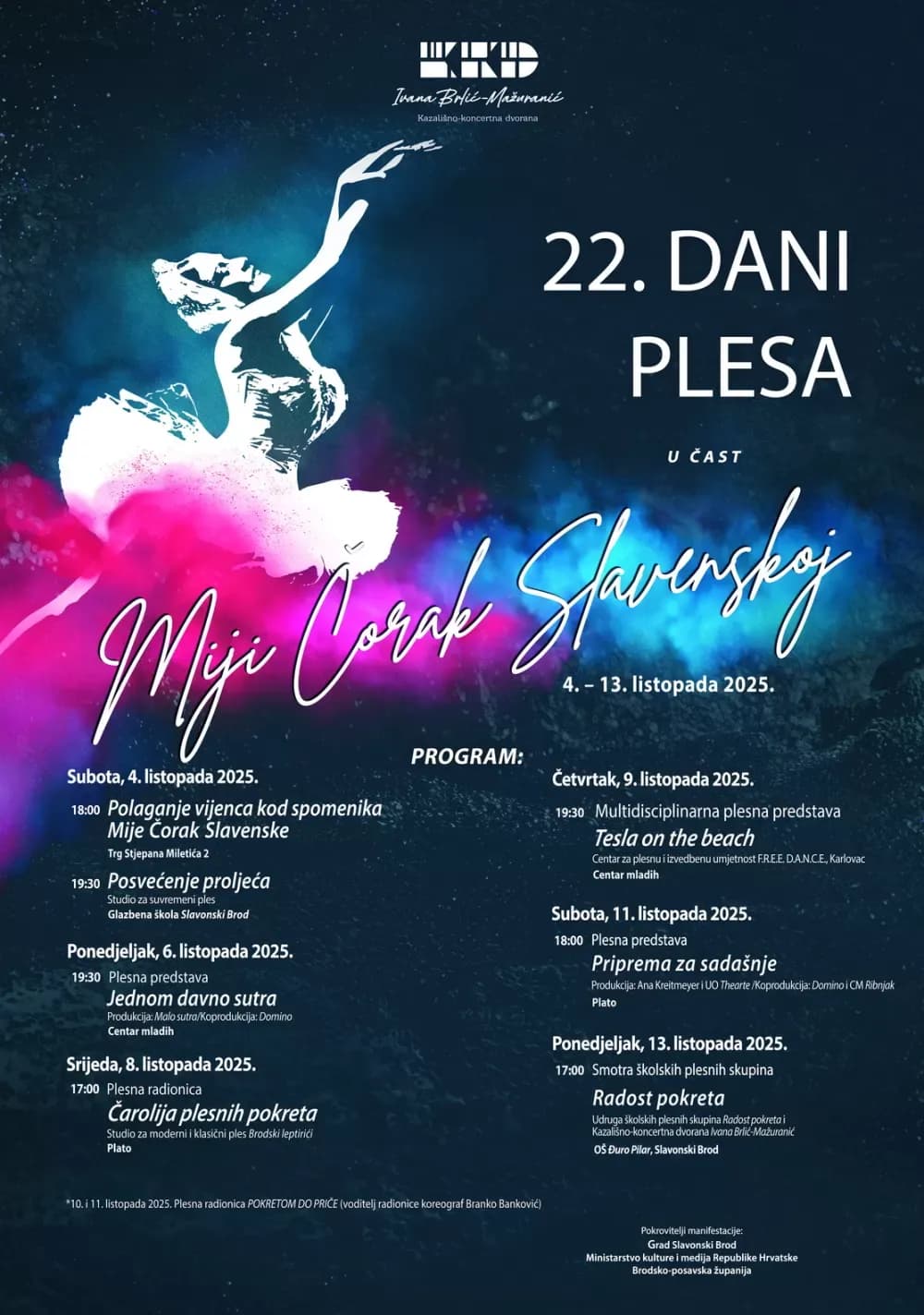 Počinju 22. Dani plesa posvećeni Miji Čorak Slavenskoj