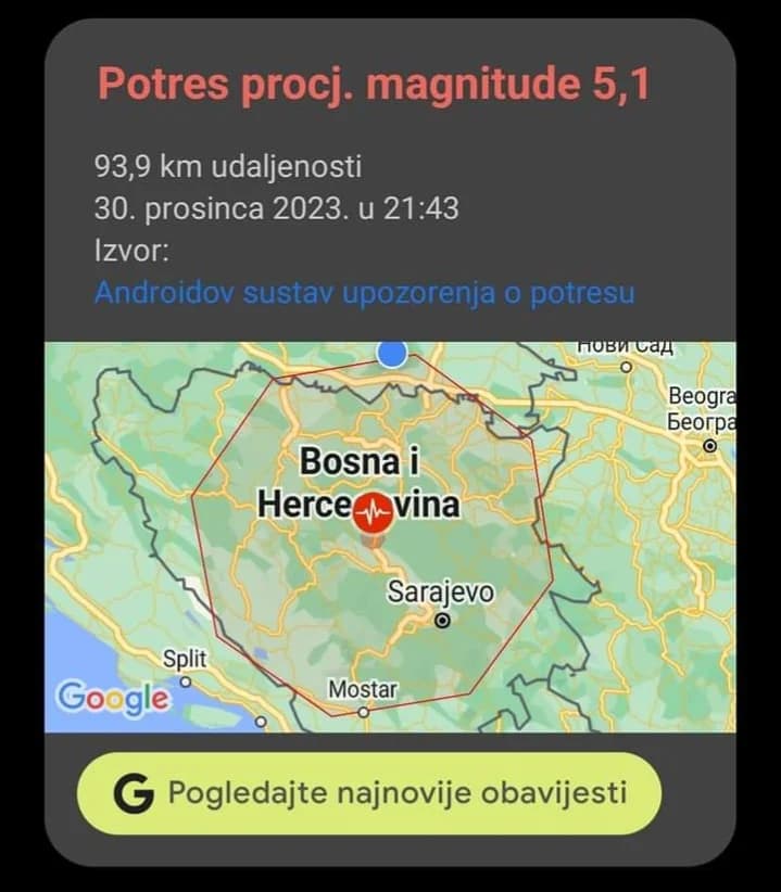 EVO KAKO FUNKCIONIRA: Brojni Brođani na mobitele dobili obavijest o potresu