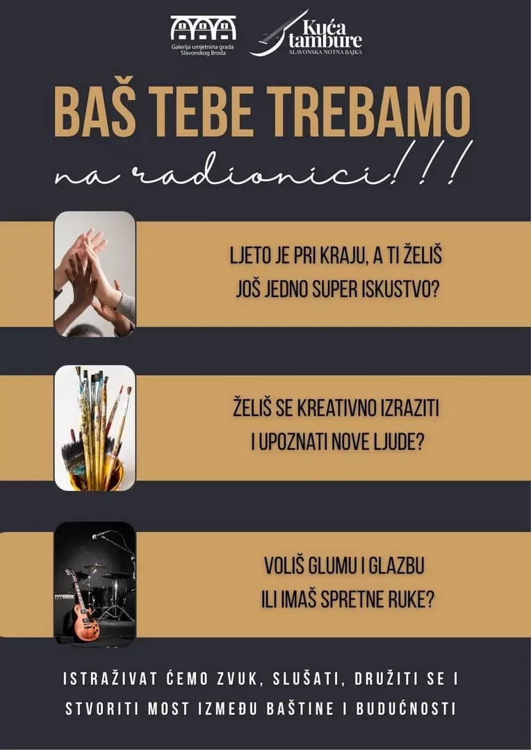 Stara tambura, nova znanja – edukativna radionica za mlade u Kući tambure